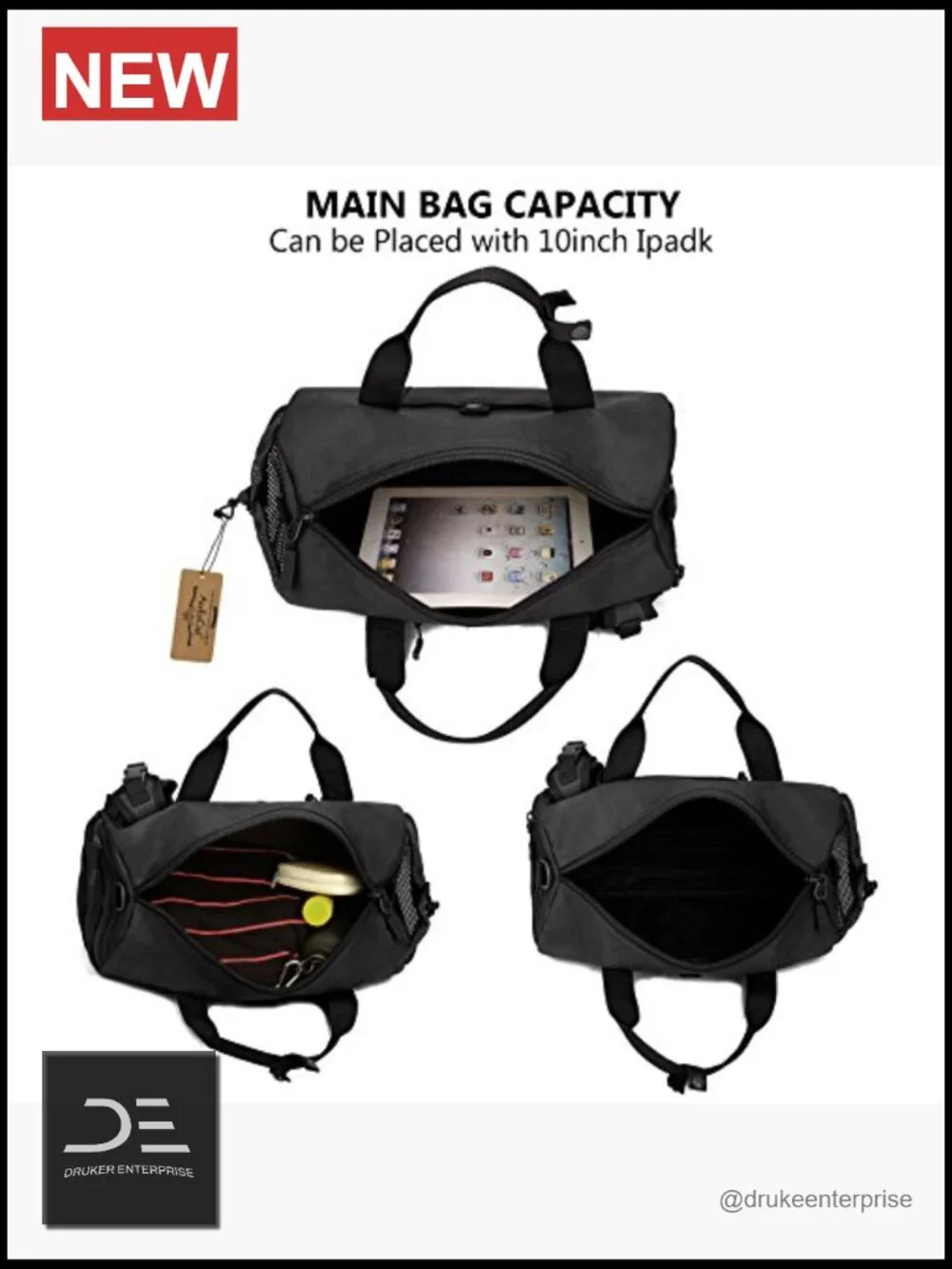 Small Tactical Duffle Bag with Molle System - Nylon Water Resistant Sports
